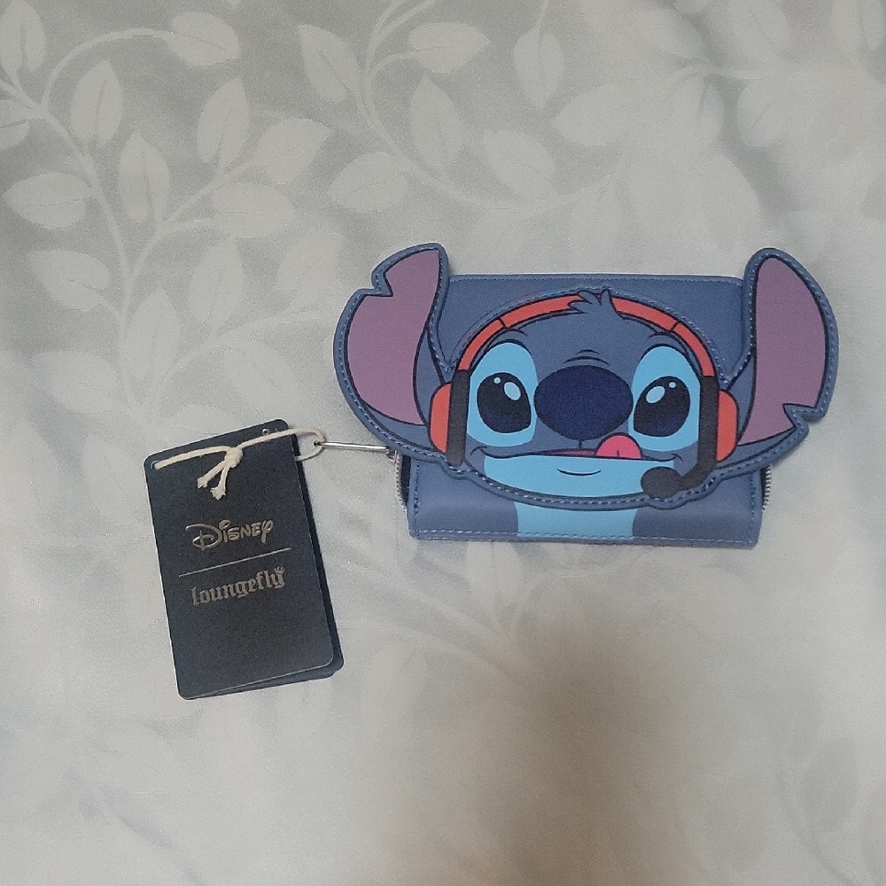Disney Loungefly Lilo & Stitch Kids Wallet - Blue and Purple. NWT